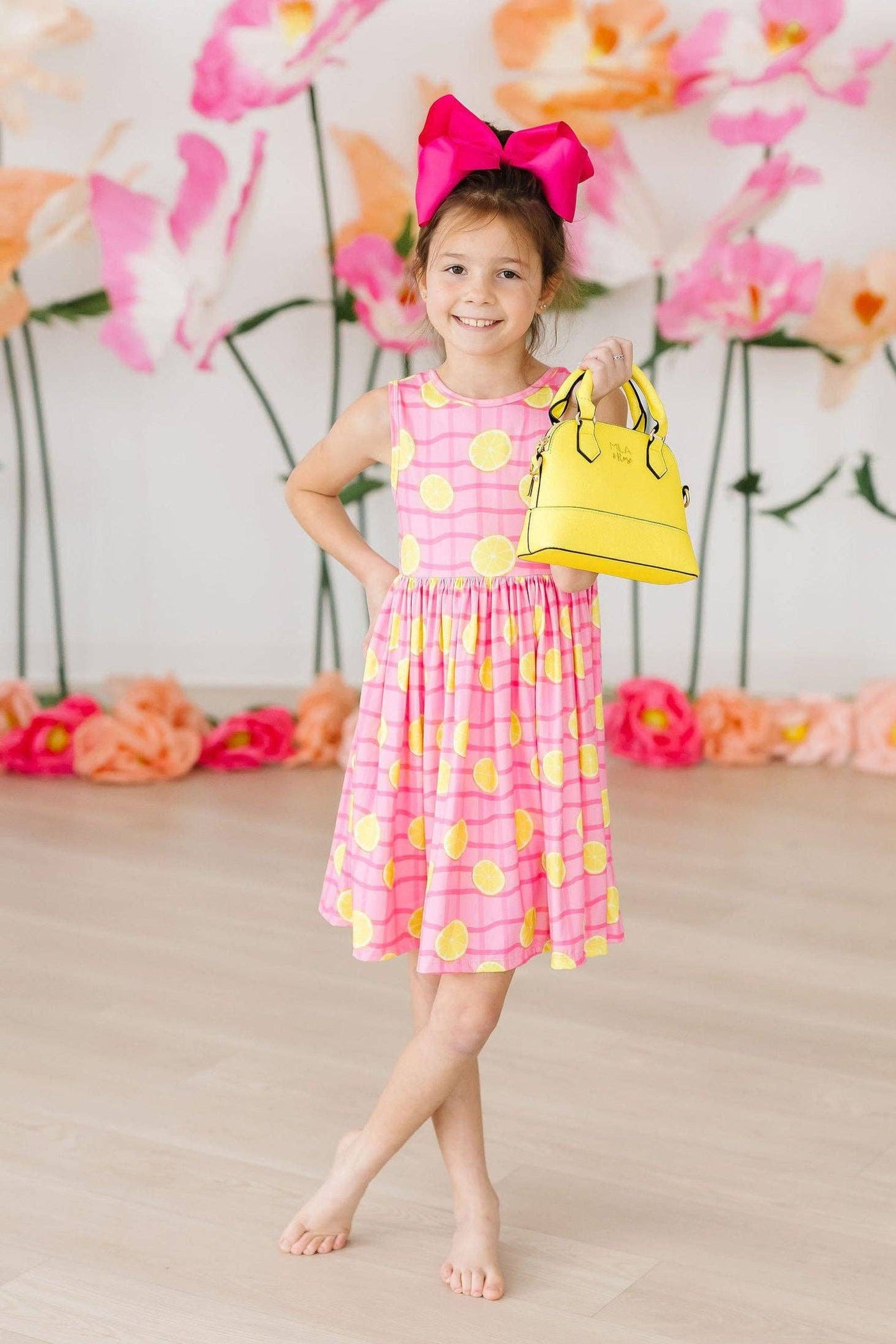 Neon Yellow Glitter Girl's Crossbody Purse Mila