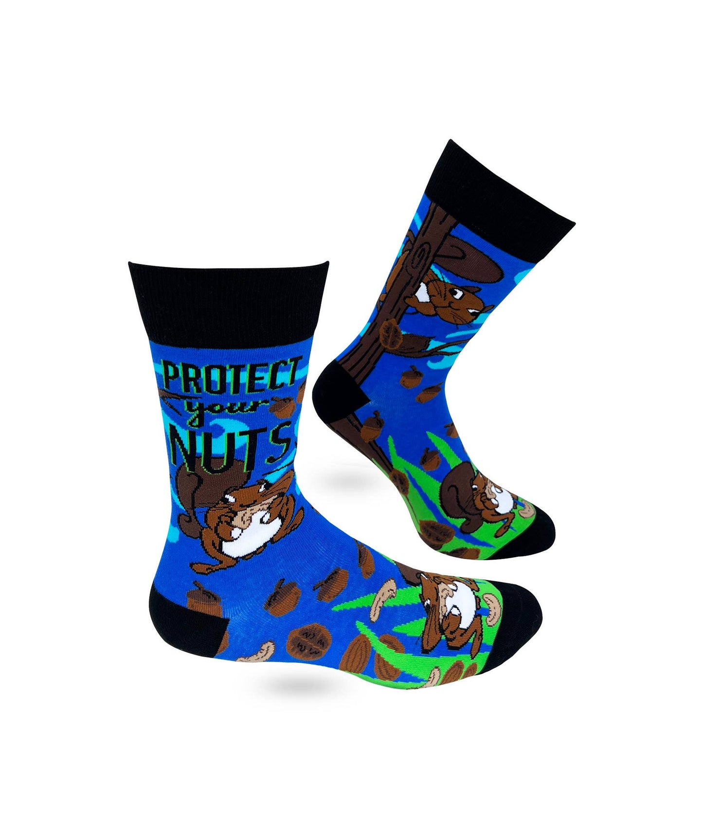 Protect Your Nuts Men's Novelty Crew Socks Fab Daz
