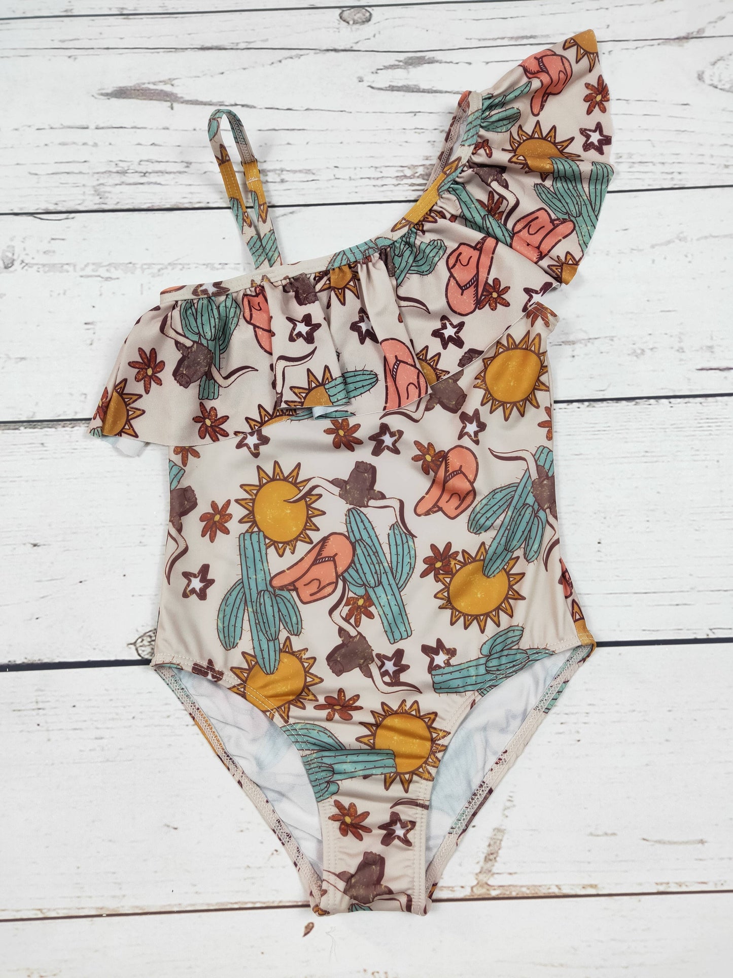 Cactus Cows Western Girls Summer Swimwear: Sassy Kids Fl