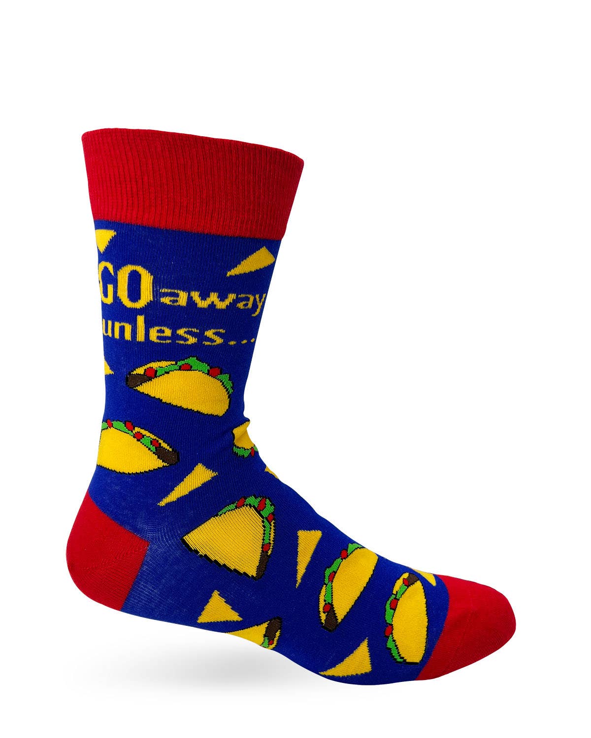 Go Away Unless You Have Tacos Men's Novelty Crew Socks Fab daz