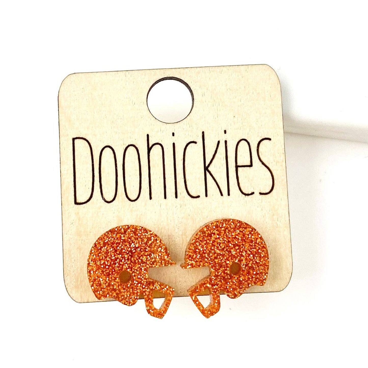 Helmet Studs Earrings: Maroon Glitter Doohickie