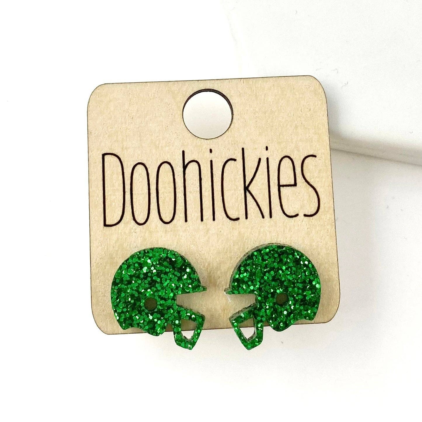 Helmet Studs Earrings: Maroon Glitter Doohickie