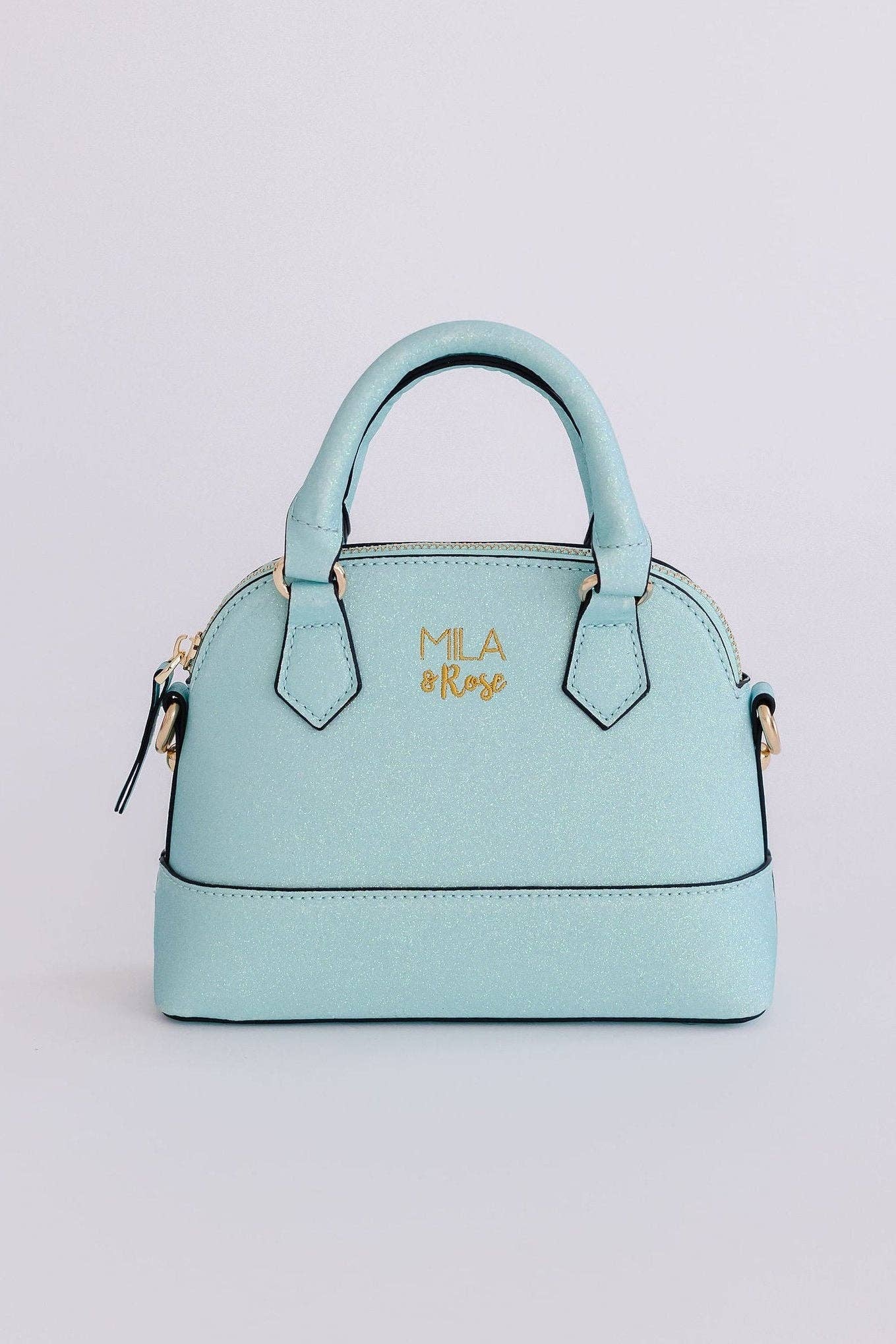Aqua Glitter Girl's Crossbody Purse Mila