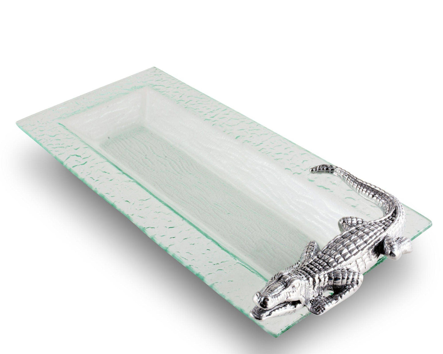 Alligator Oblong Tray - Beveled Slope Cut Glass