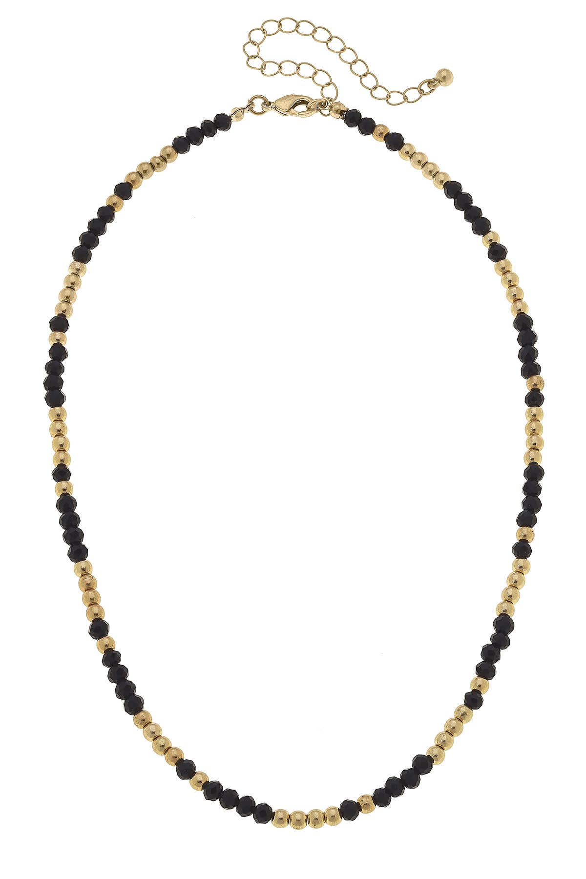 Gabbi Beaded Glass Necklace: Black