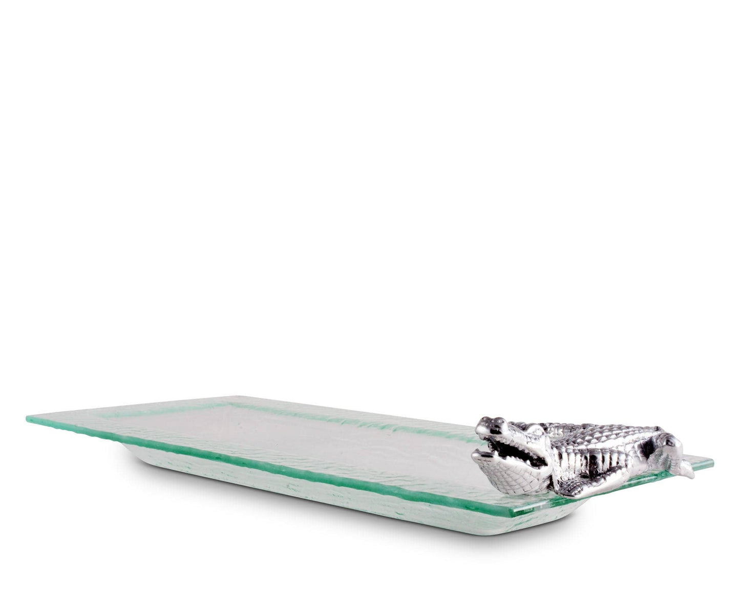 Alligator Oblong Tray - Beveled Slope Cut Glass