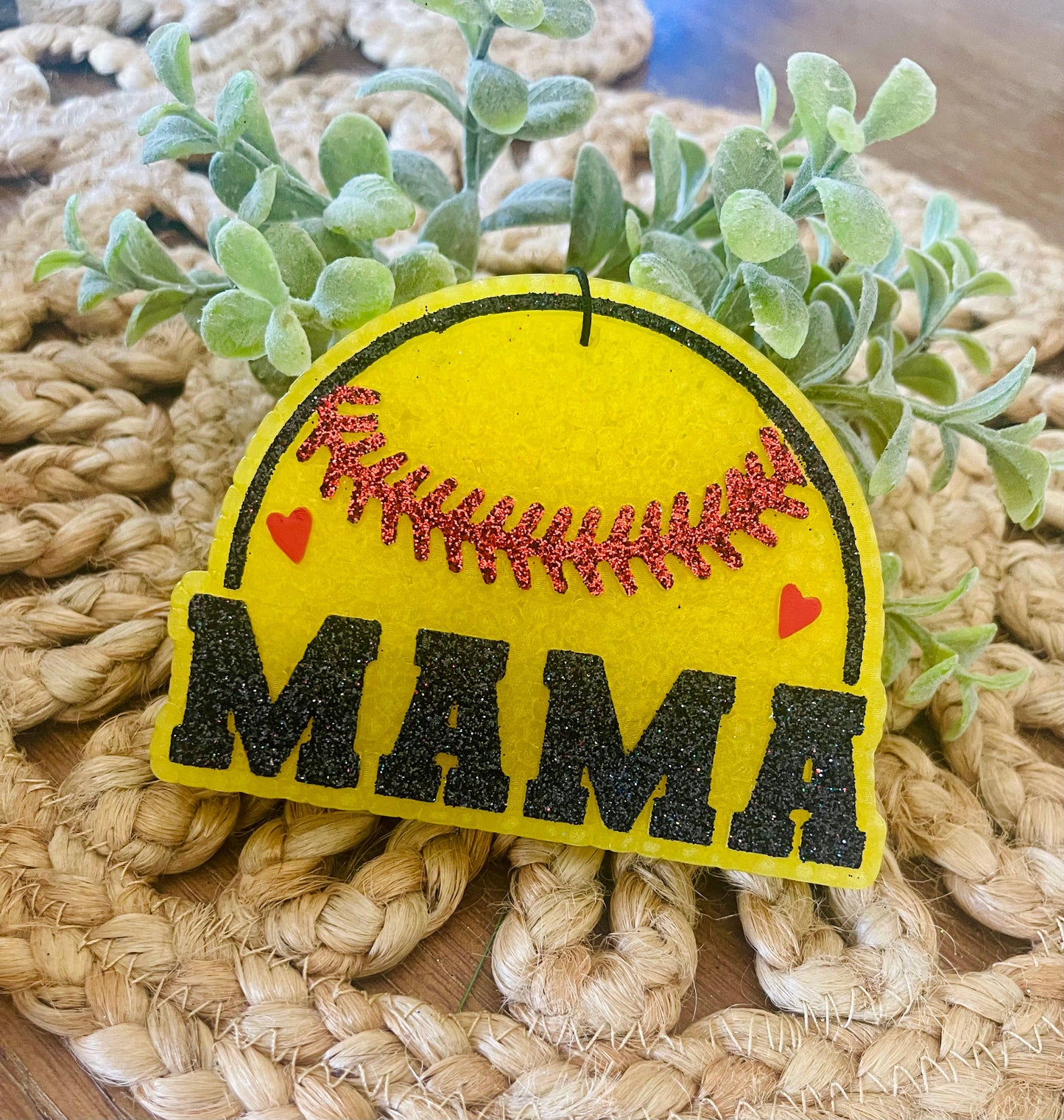Baseball or Softball Mama Car Freshie : Baseball- White