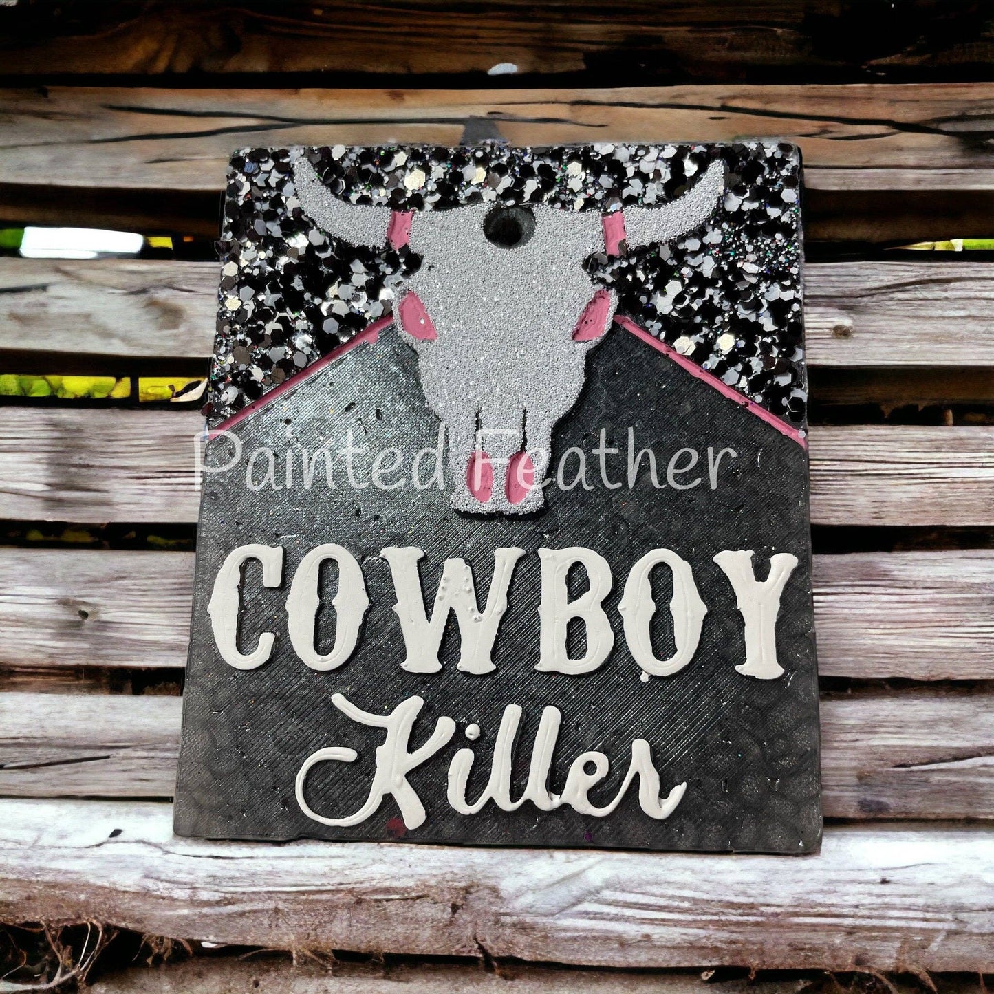 Cowboy Ki**er: Painted Feather Car Freshie
