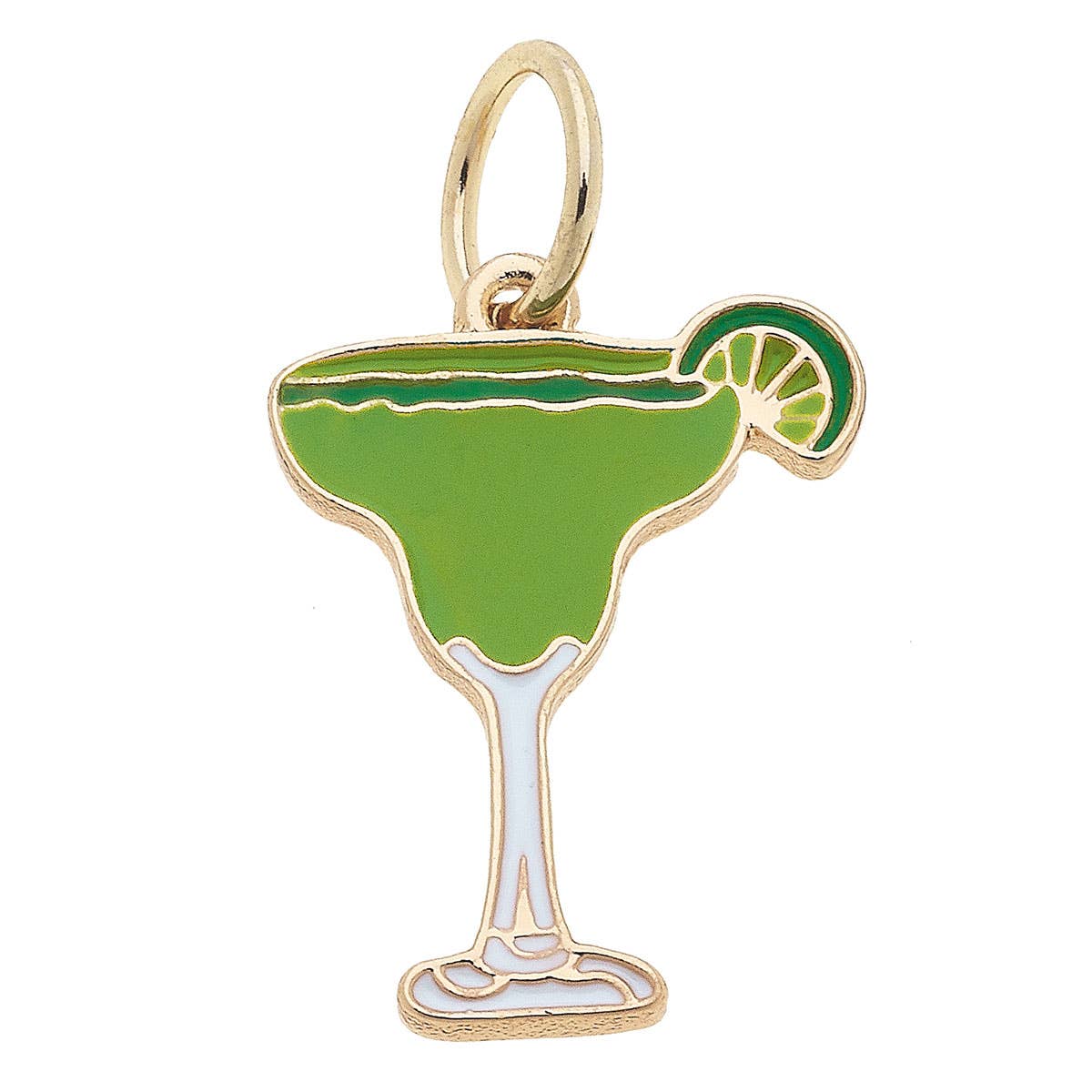 Margarita Enamel Drink Charm in Green canvas