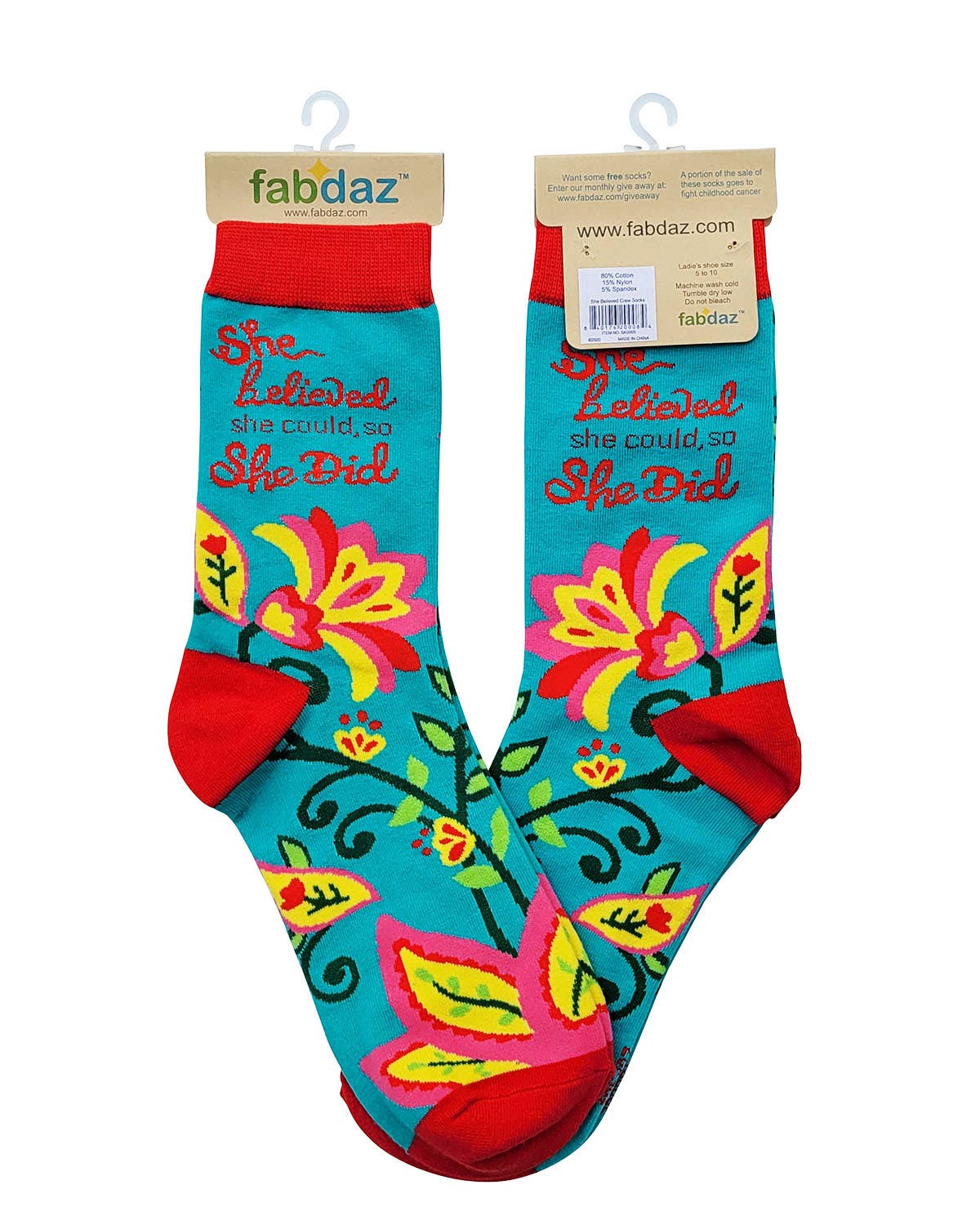 She Believed She Could, So She Did Women's Crew Socks Fab daz