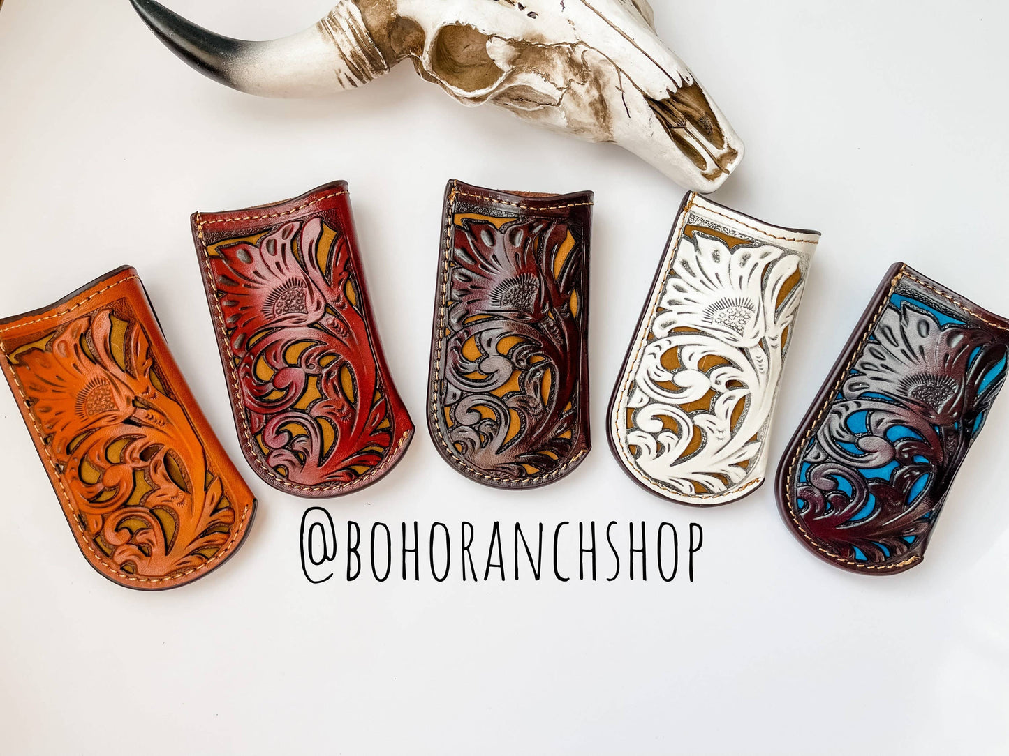 Leather Pocket Knife Sheath Genuine Leather Case Pocket: Boho Ranch