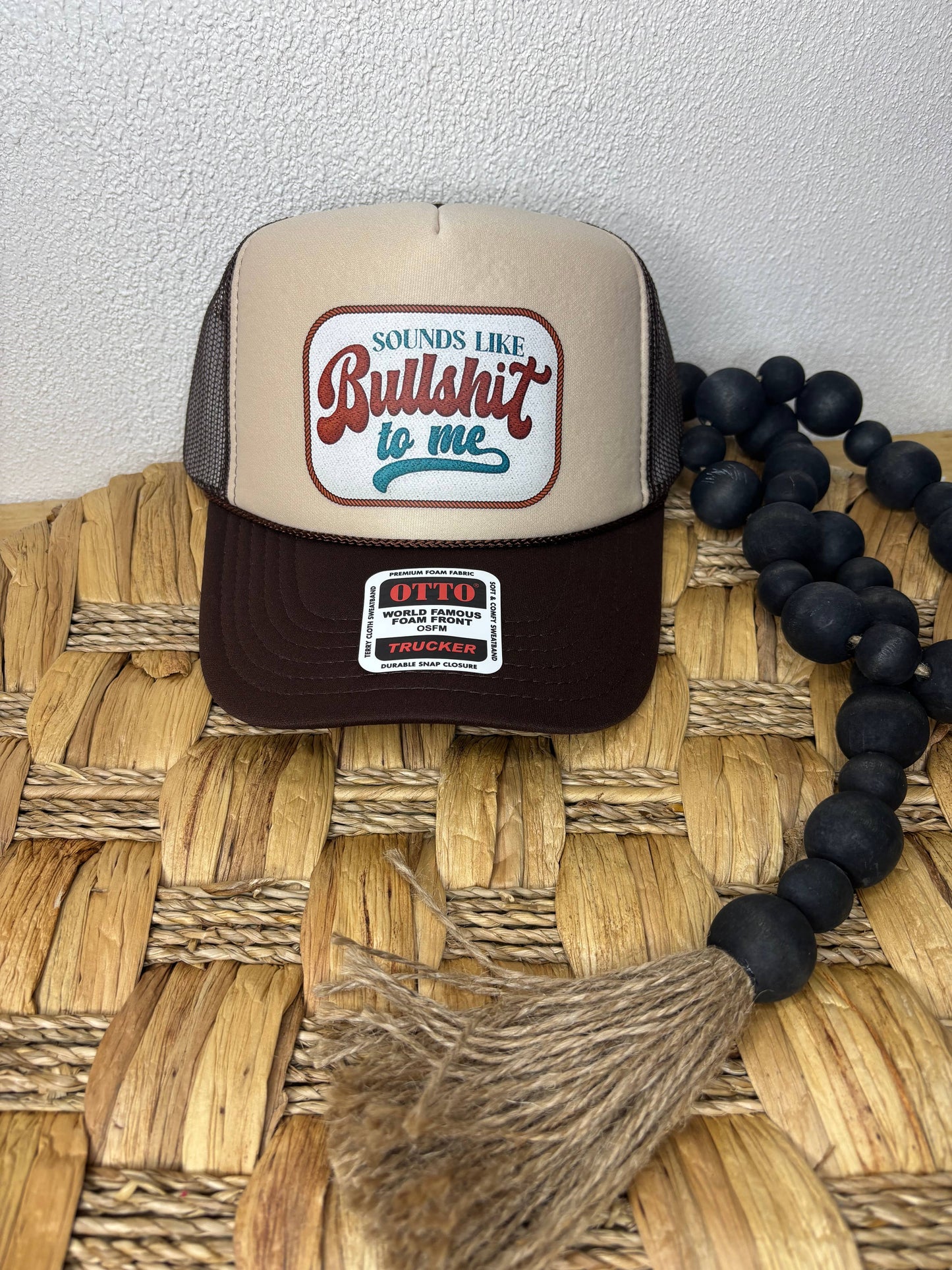 Sounds Like Bullshit to Me Trucker Hat Pink Aug