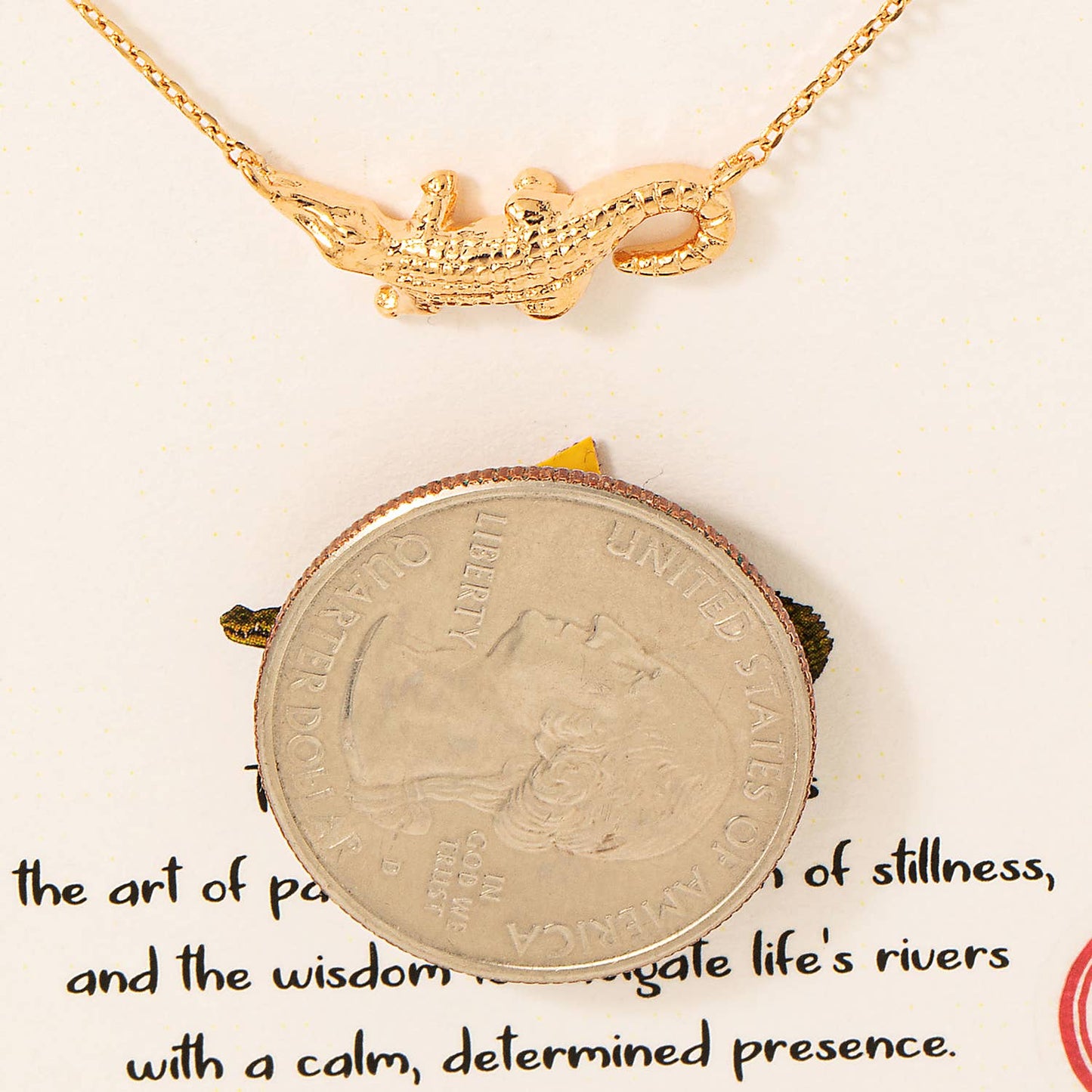 Gold Dipped Alligator Pendant Necklace: G