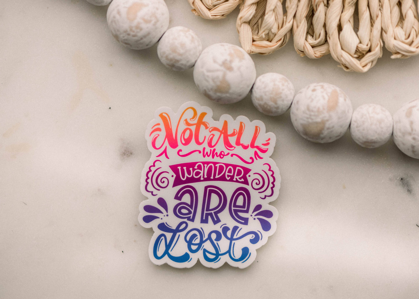 Not All Who Wander Are Lost Vinyl Sticker, 3x3 in savanna and James