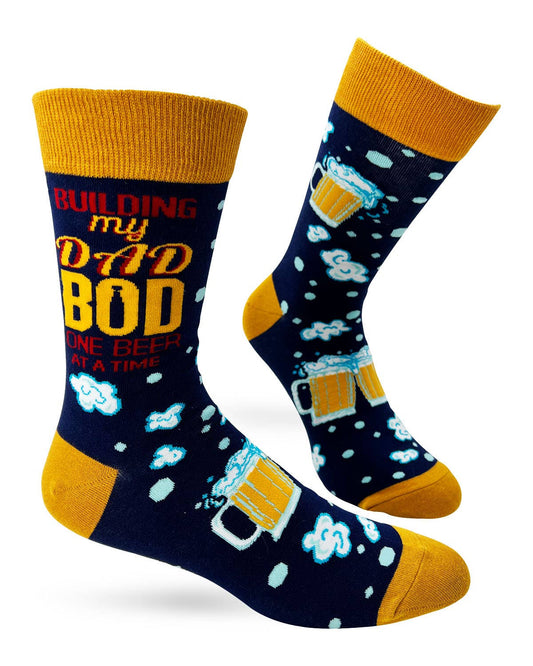 Building My Dad Bod One Beer At A Time Men's Novelty Crew Socks Fab daz
