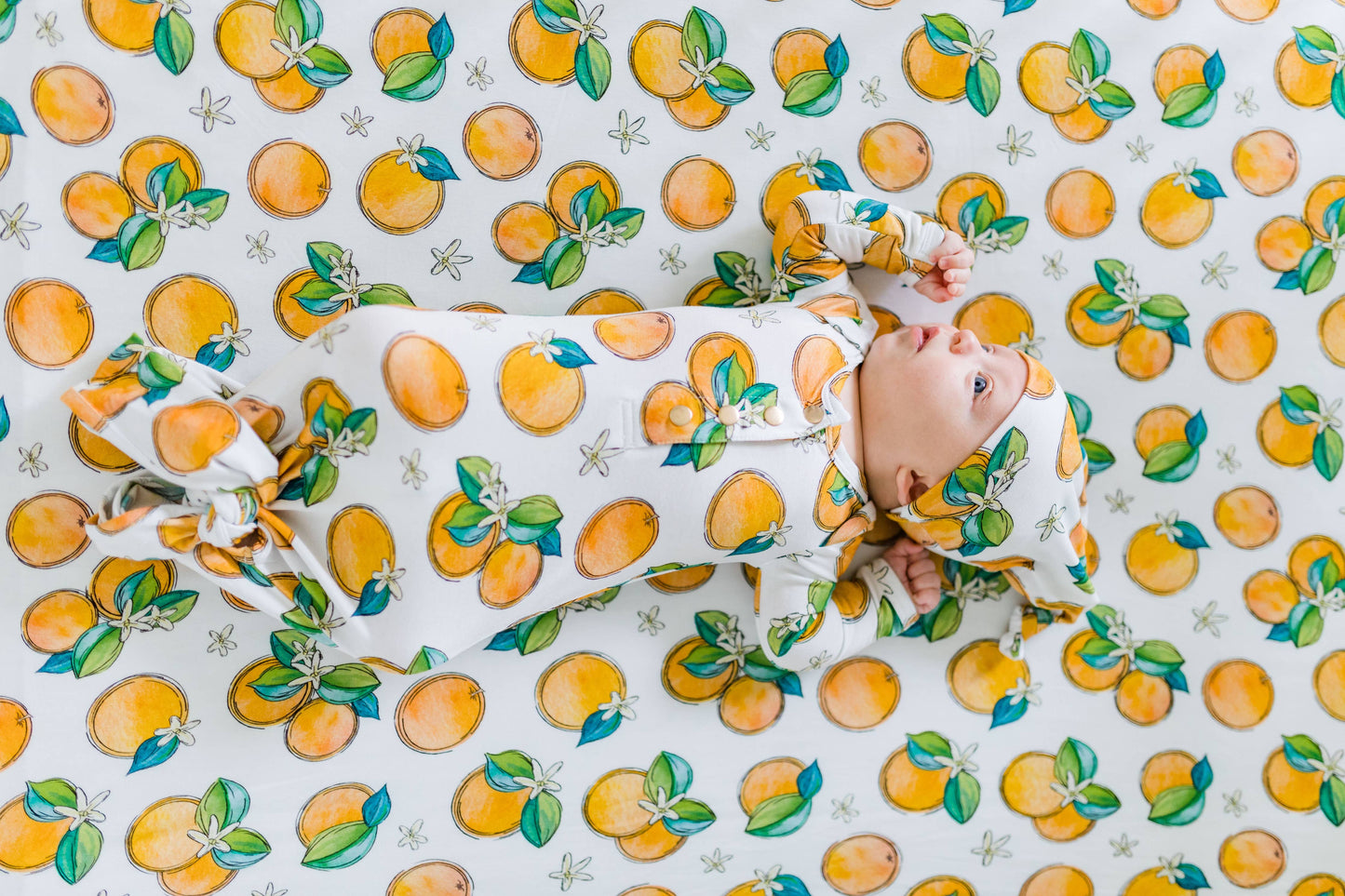 Orange Blossom Knotted Hat Florida Kid