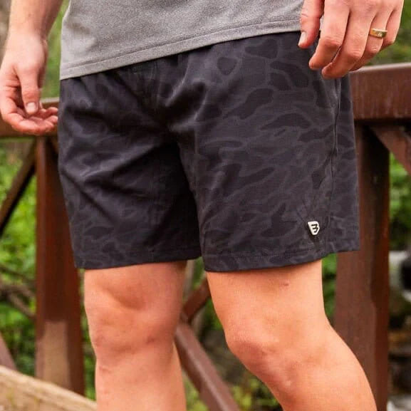 Black Camo Athletic Shorts 7” Original Burlebo Tx/Fl AS-BLKC