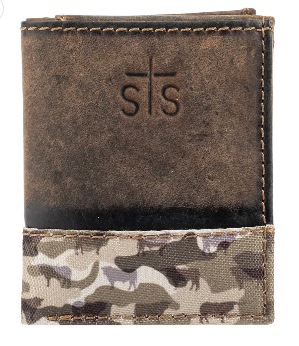 Bull Camo Trifold Mens Wallet STS60001