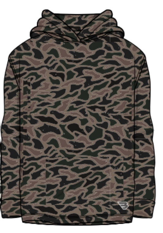 Bendita Camo Burlebo Youth Performance Hoodie with UPF 50 Sun Protection Tx/ Fl Y-PH-BITAC