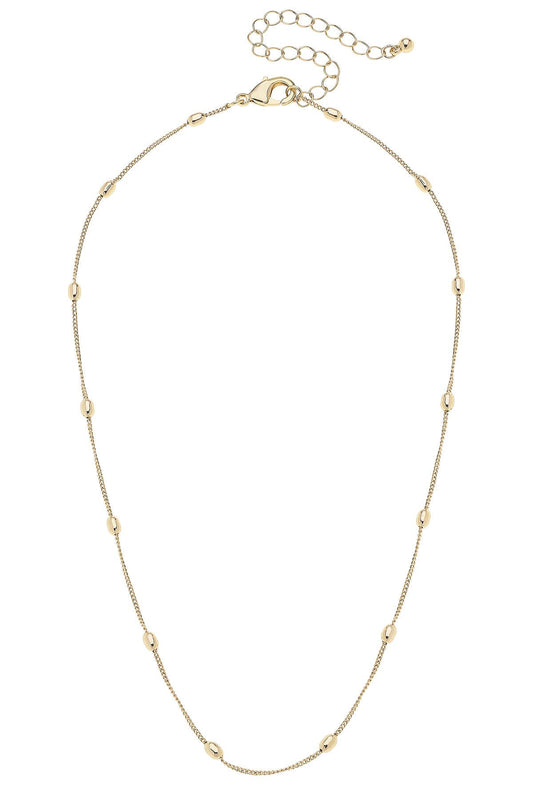 Wynona Dainty Charm Necklace Base in Shiny Gold Canvas