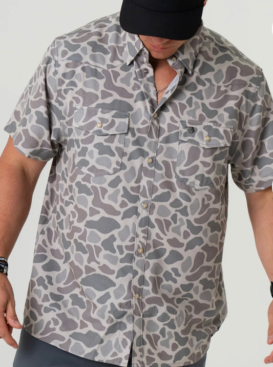 Classic Deer Camo Performance Western Shirt Burlebo