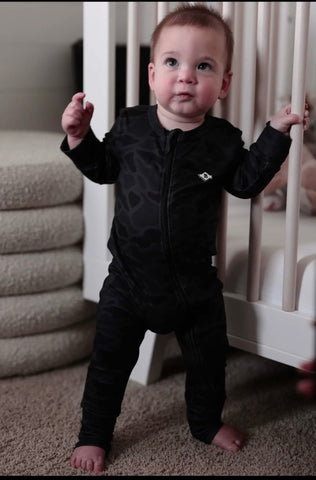 Black Camo Baby Zip Up Burlebo