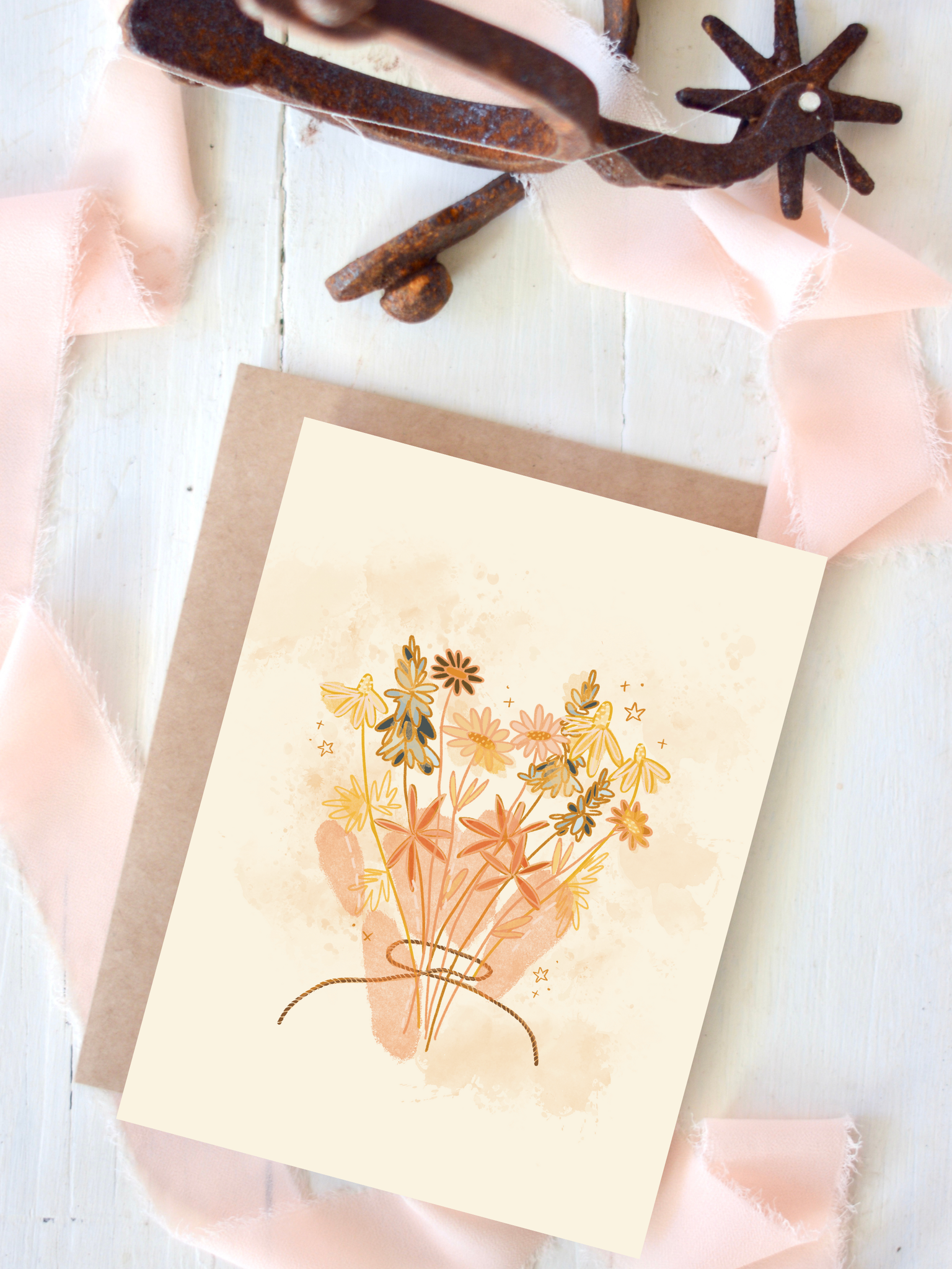 Wild Flower Western Prairie Blank All Occasion Greeting Card Tirzah