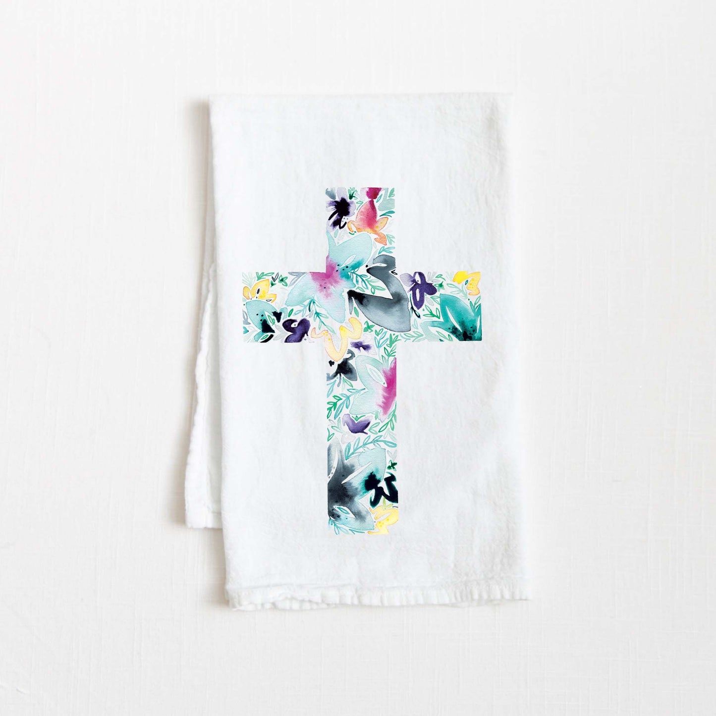 Cross Flour Sack Tea Towel: Towels with Hangers Amanda Klein