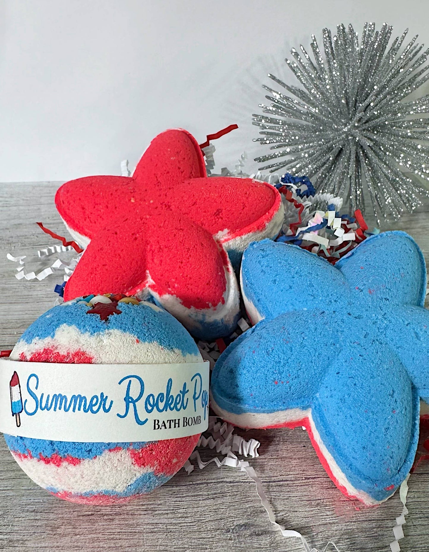 Star Spangled Bath Bomb | Summer Seasonal Patriotic Rocket Mandatory Me