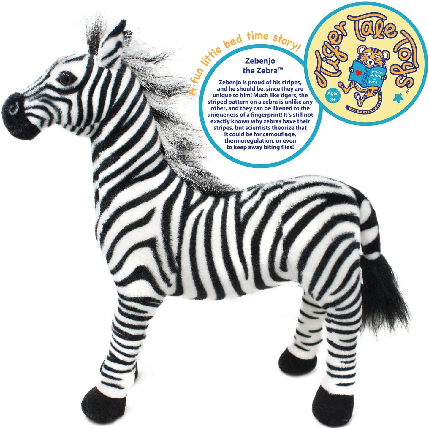 Zebenjo The Zebra | 16 Inch Stuffed Animal Plush Viahart