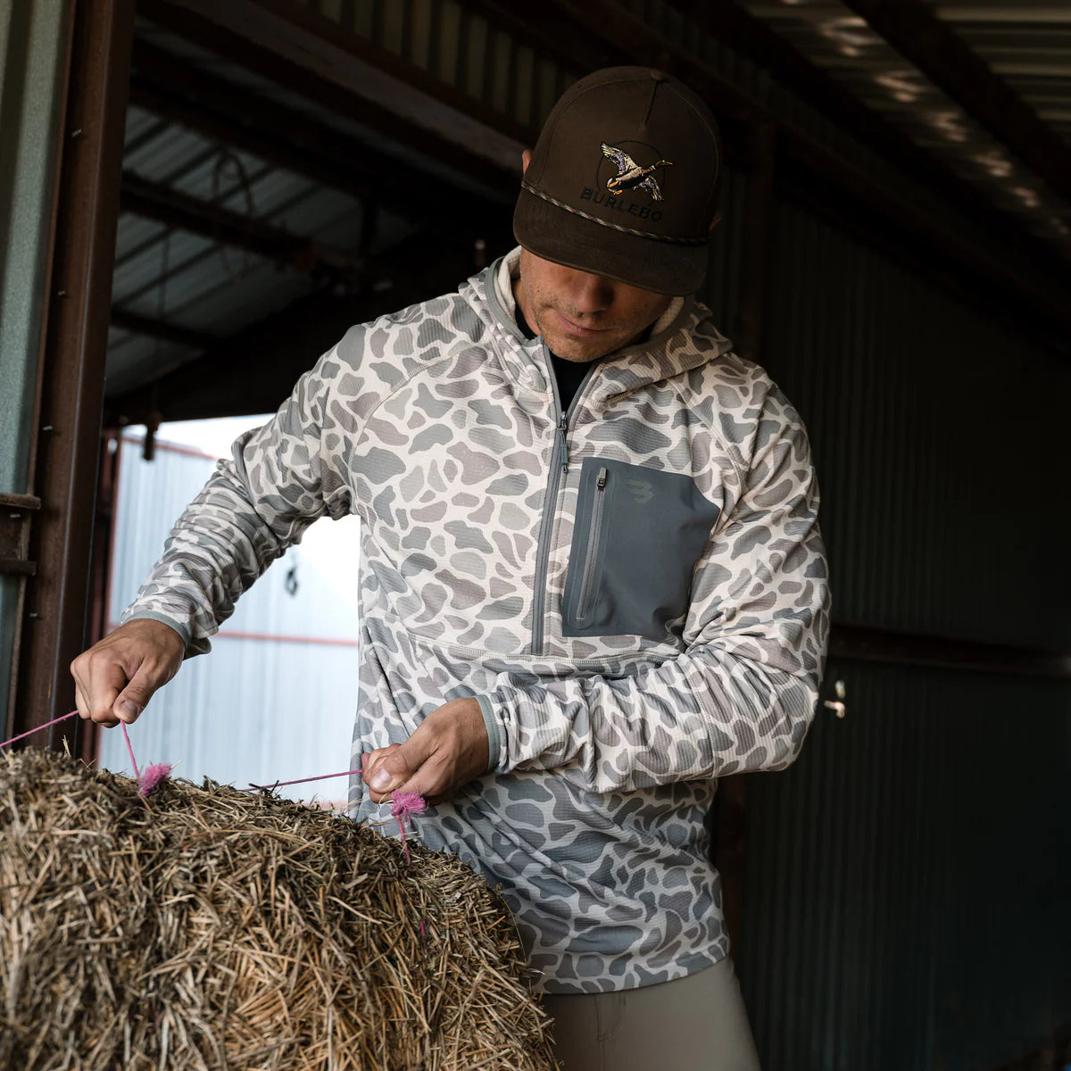 Blaze Tech Quarter Zip Classic Deer Camo Jacket Burlebo