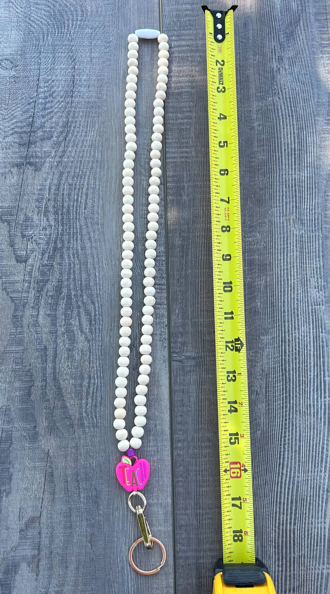 Pink Apple Teach Lanyard with Breakaway Clasp JInk Tx\ Fl