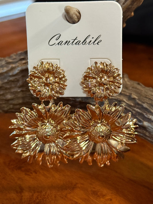 Double Sunflower Earrings