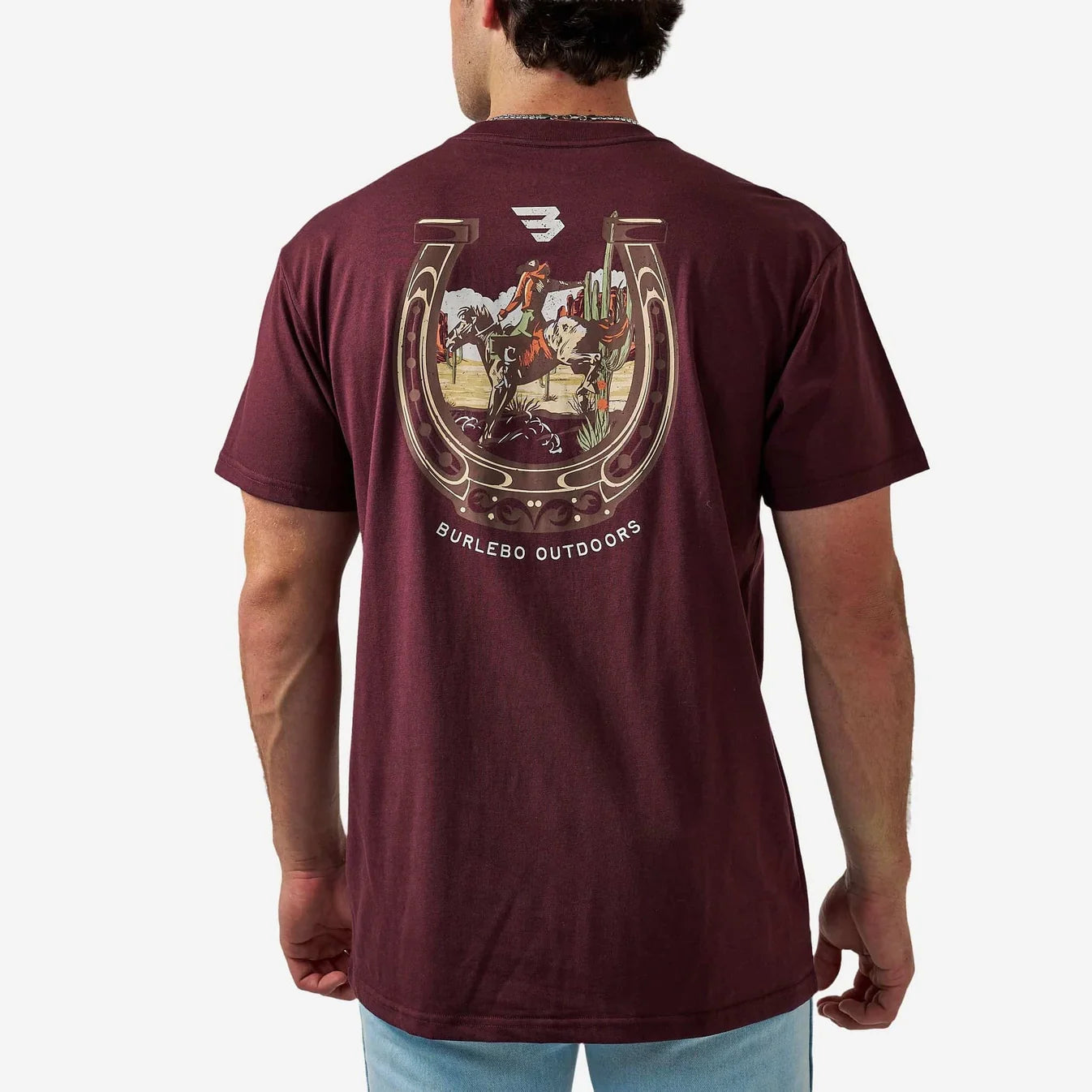 Horseshoe Maroon Burlebo Short Sleeve T Shirt SST-HORS-MAR