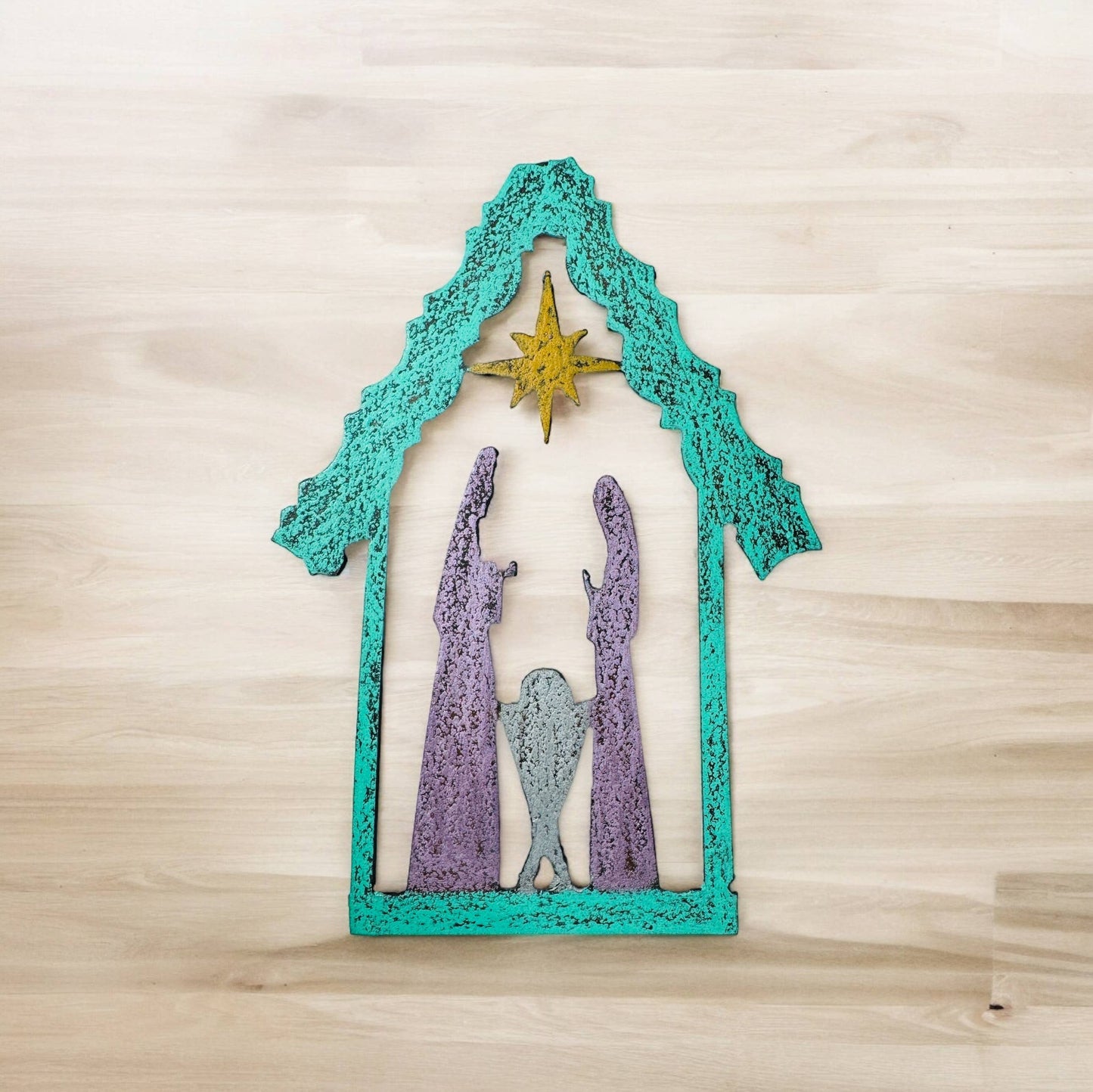 Nativity Magnet  holiday USA Christmas souvenir recycled whimsie