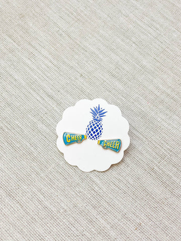 Cheer Enamel Stud Earrings Prep Obsessed