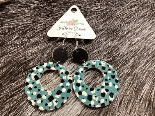Black/White/Cork earrings