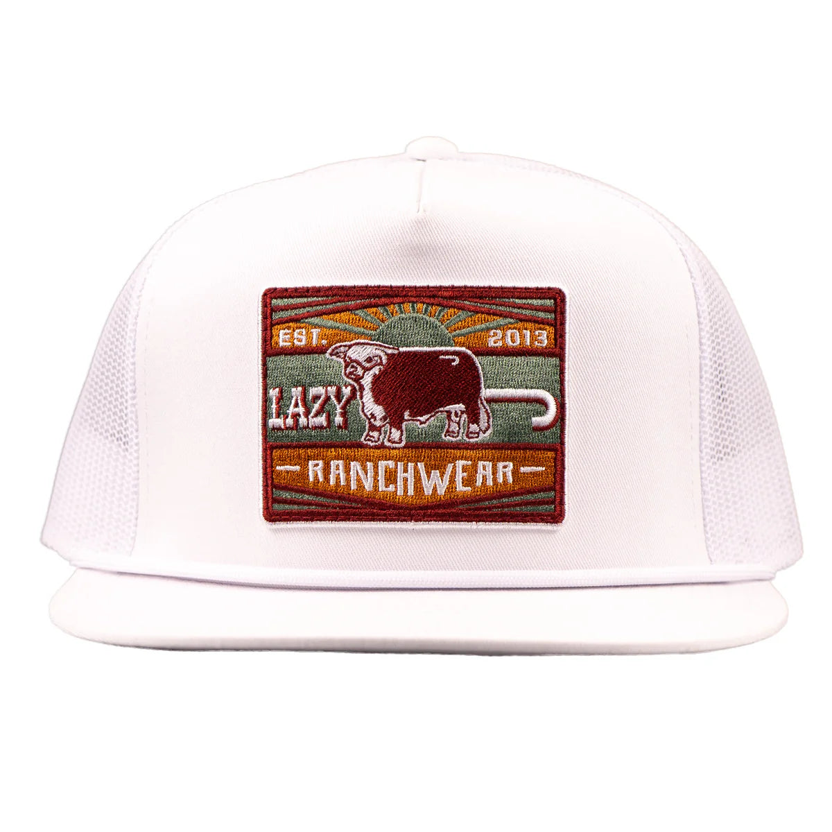 Lazy J Ranchwear White Maroon Smokess Classic Trucker Hat