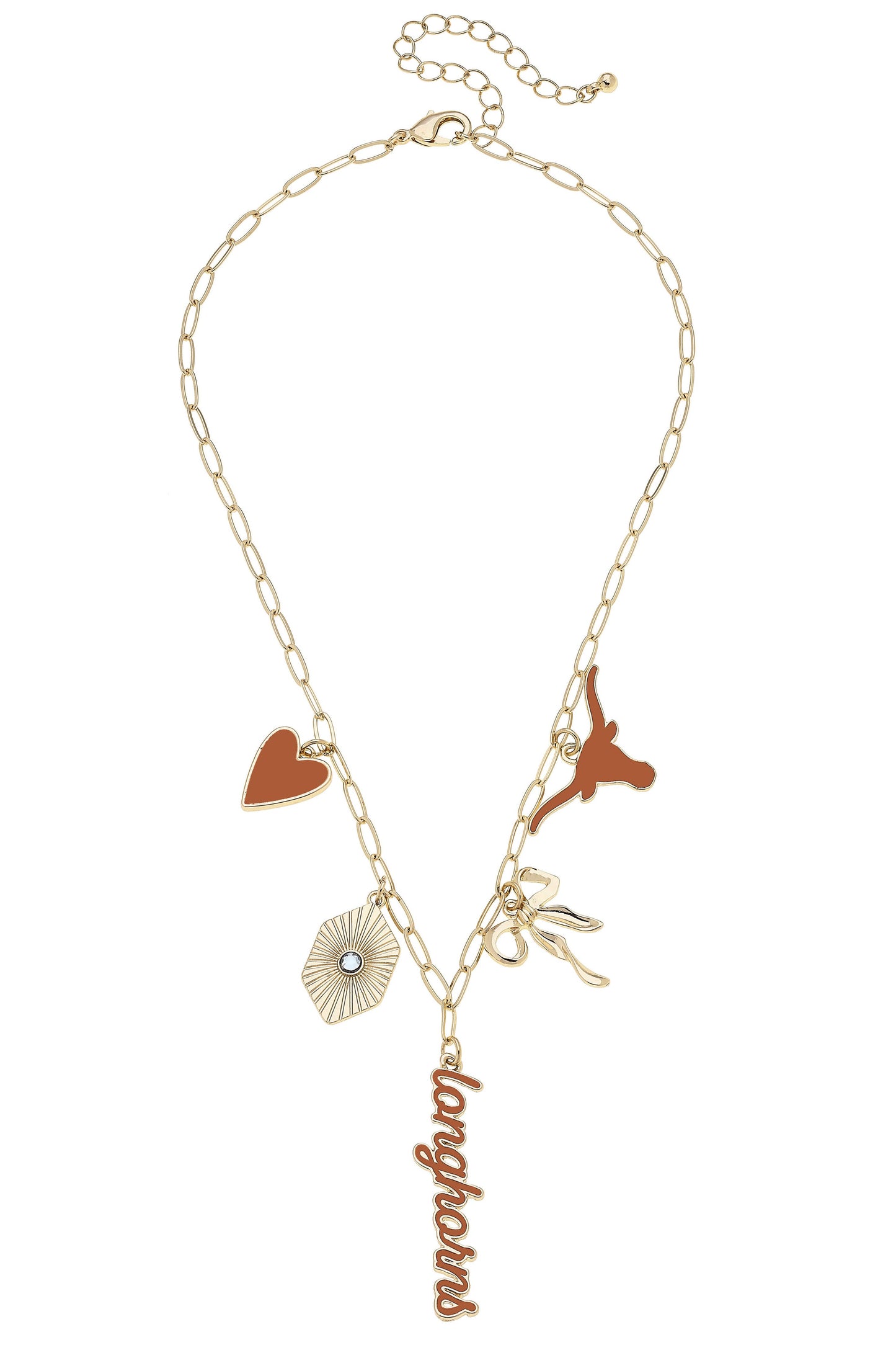 Texas Longhorns Paper Clip Charm Collector Necklace Canvas