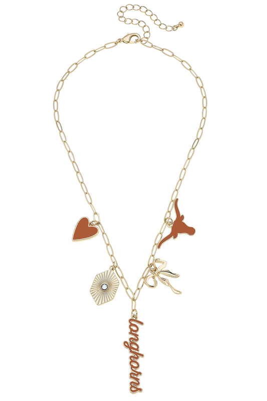 Texas Longhorns Paper Clip Charm Collector Necklace Canvas