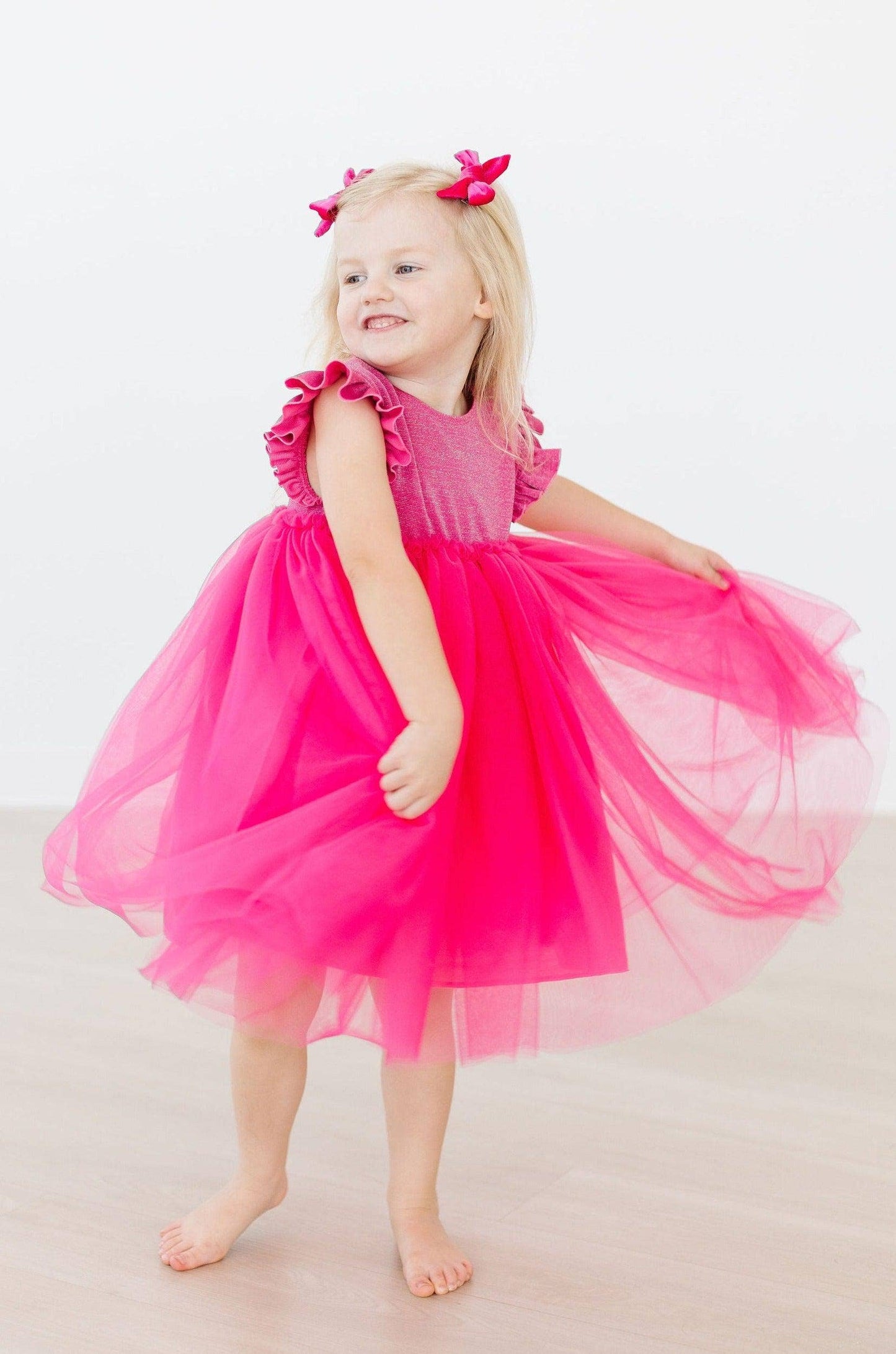 Hot Pink Shimmer Tutu Dress: Mila