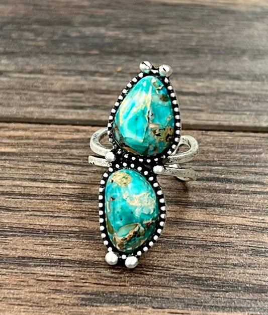 Western 1.5” Gemstone Adjustable  Ring 750556 Isac