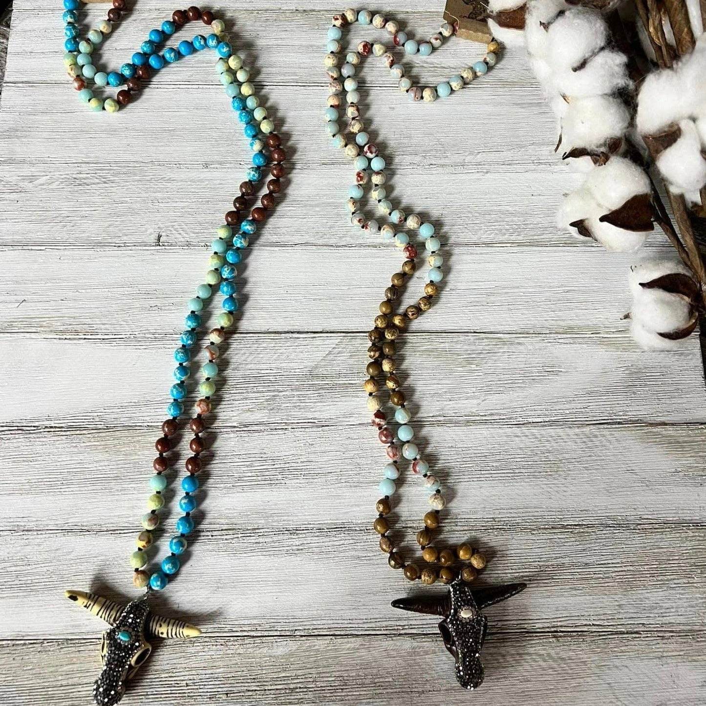 CHW Steer Head Necklace W/ Jewel