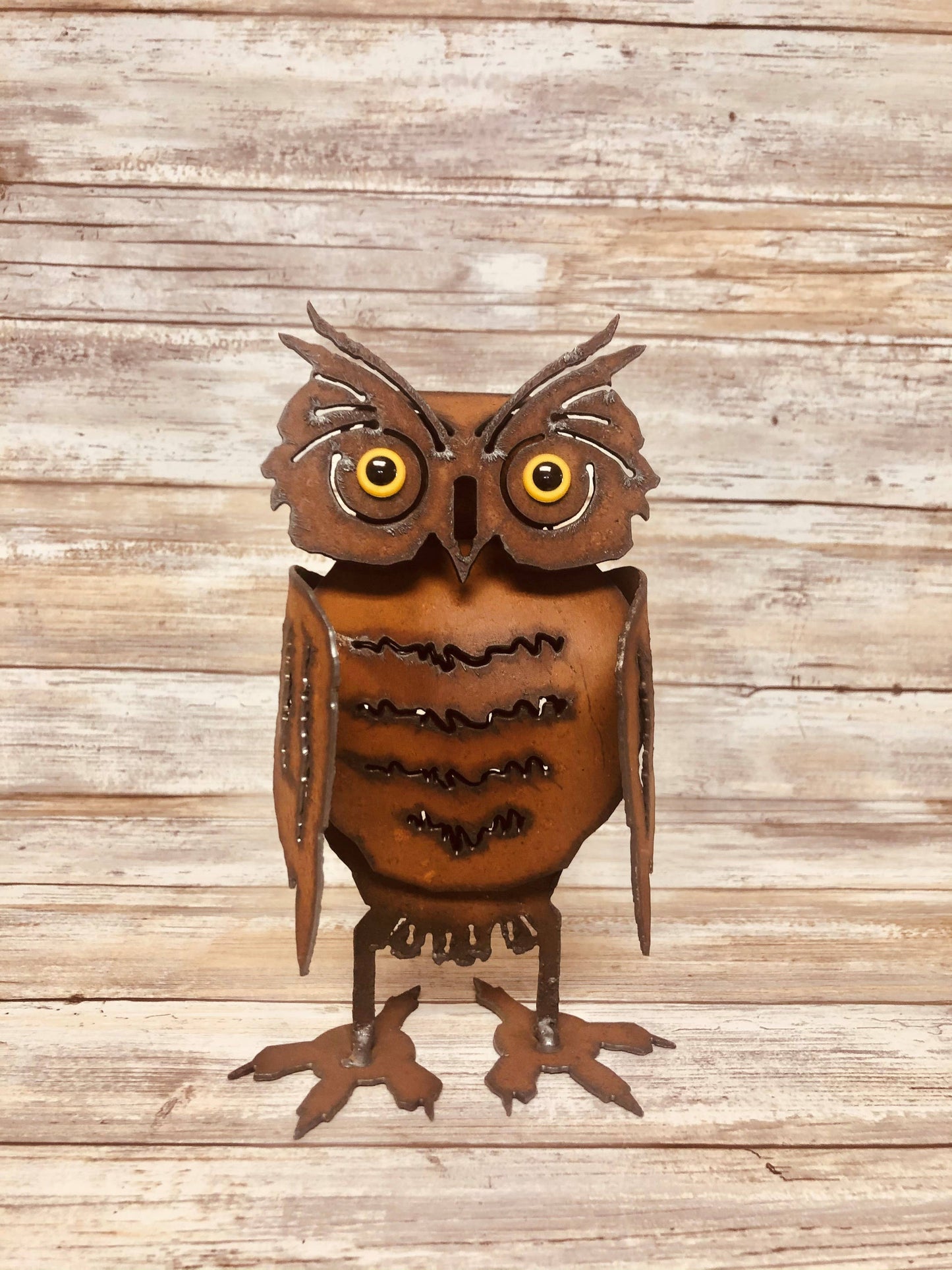 Owl Small Rustic Garden Sculpture Rusty Yard Art ironwork