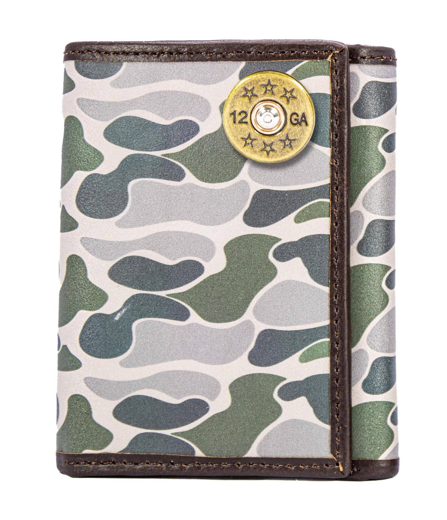 Shotshell Men's Trifold Old School Zep  Camo Leather Wallet