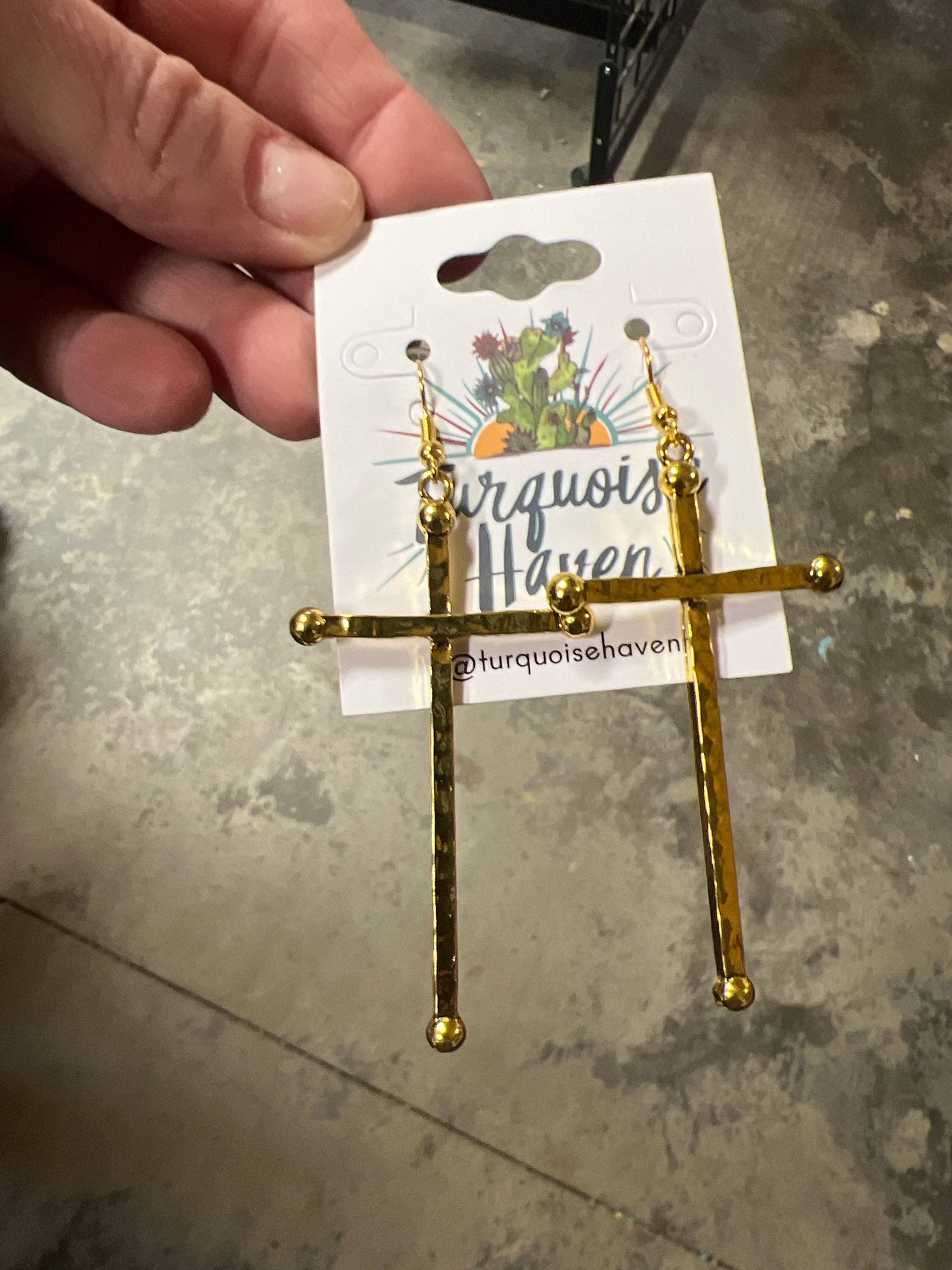 Gold Cross Earrings TH