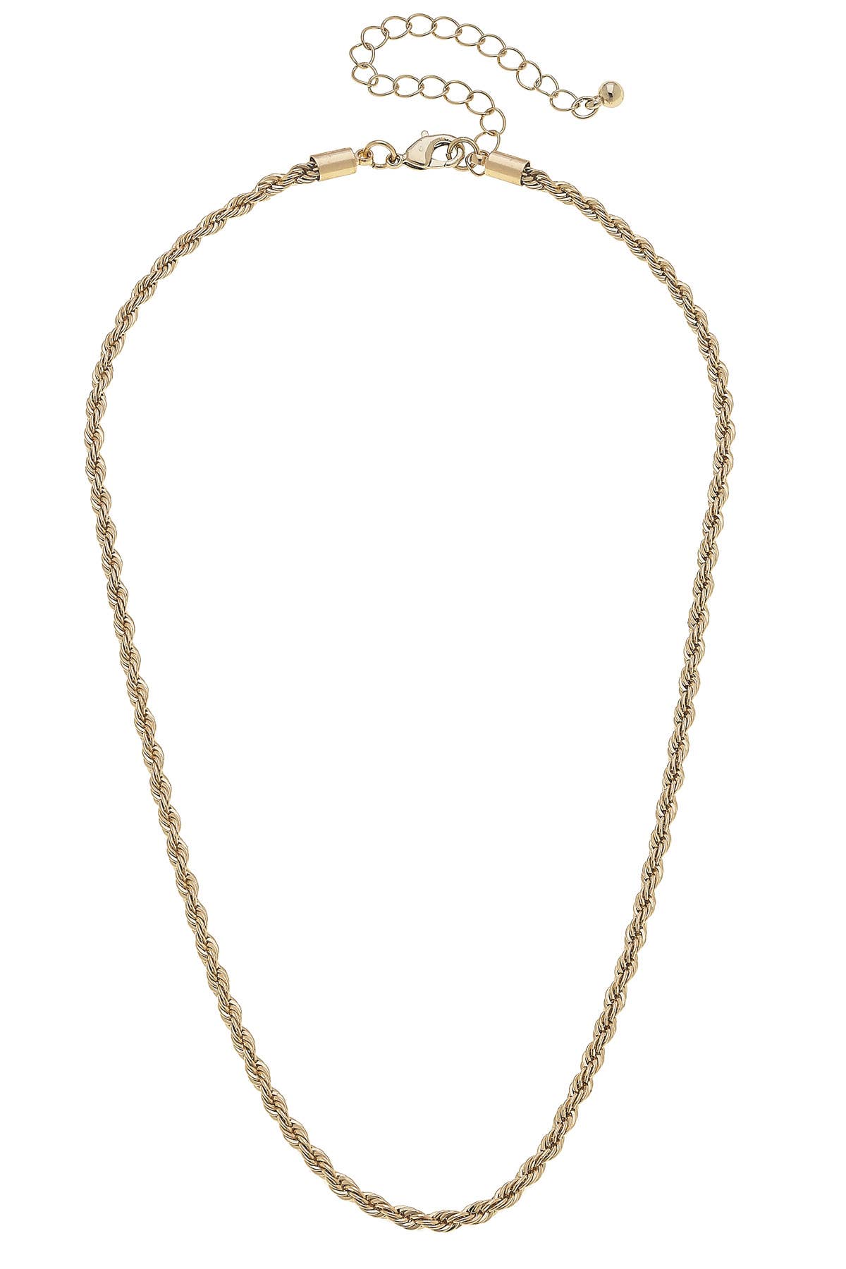 Brooklyn Twisted Rope Chain Charm Necklace Base Canvas