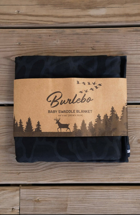 Swaddle Blanket Black Camo Burlebo