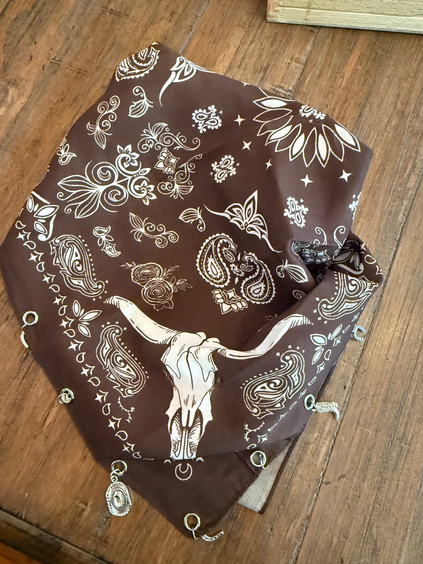 Western Bandana Scarf with Charms