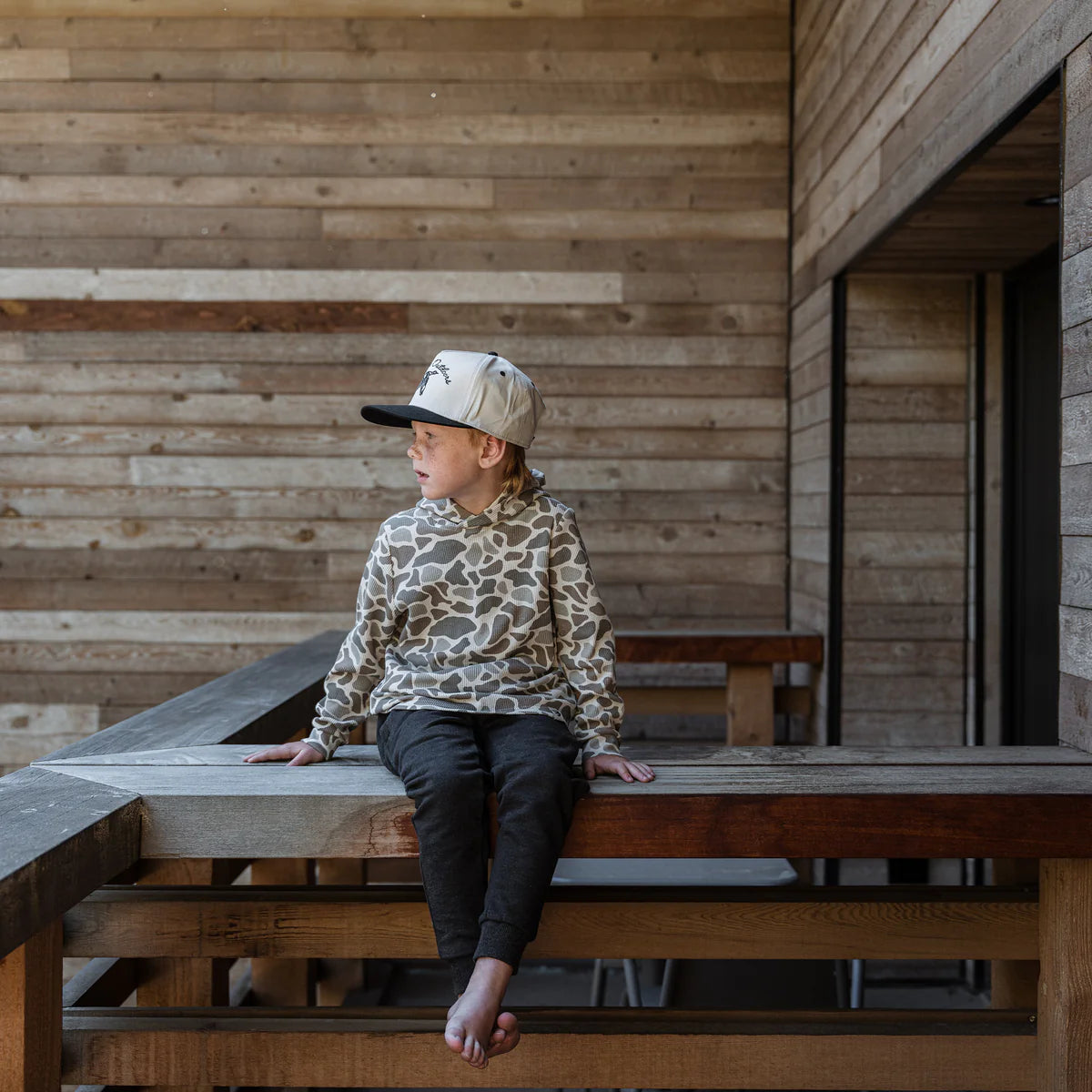 Classic Deer Camo Youth Thermal Hoodie